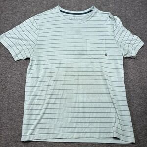 Free Fly Performance Bamboo Pocket T Shirt Mens XL Blue Striped Short Sleeve